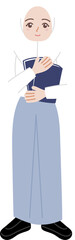 indonesian student high school cartoon illustration