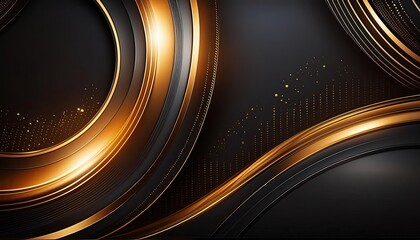 Black texture background, luxury banner black, dark blue, and golden border lines for your design; copy space 