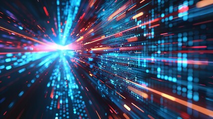 Obraz premium High-Speed Global Data Transfer: Tech Abstract Background