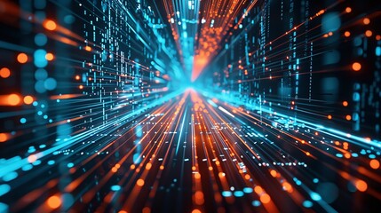 Naklejka premium Global Data Transfer in High Speed: Abstract Tech Background