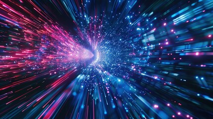 Naklejka premium Global Data Transfer in High Speed: Abstract Tech Background