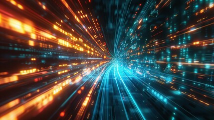 High-Speed Global Data Transfer: Abstract Tech Background