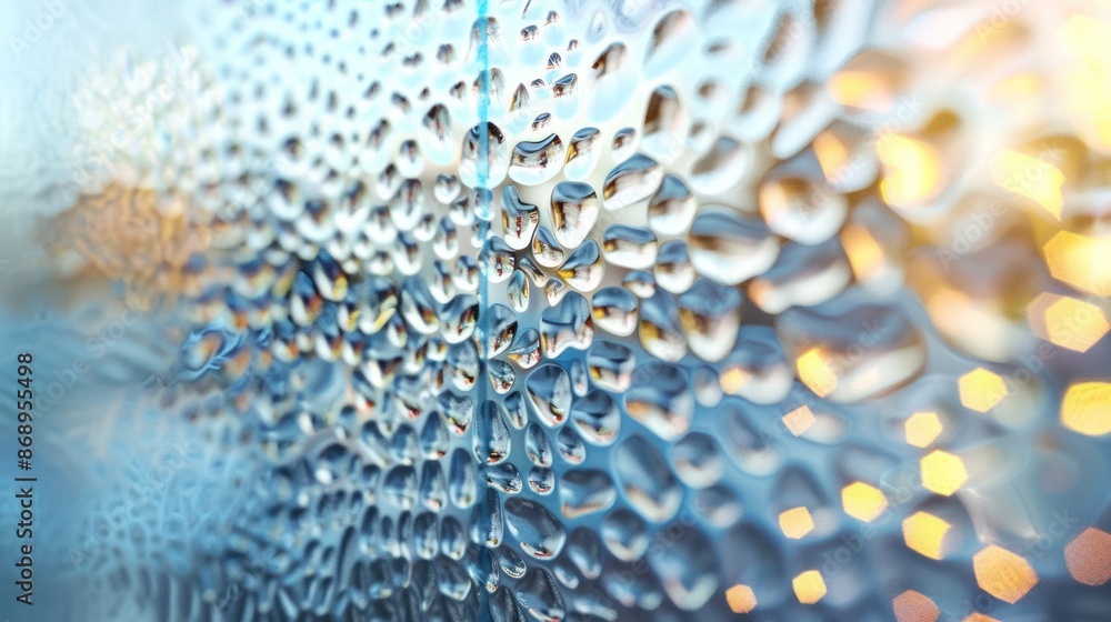 Poster the image is of a window with water droplets on it