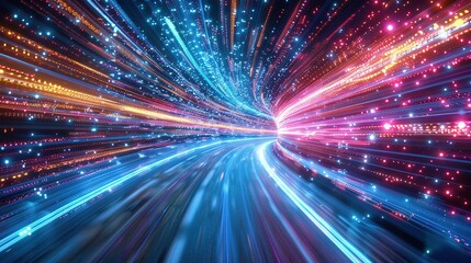 Abstract Tech Background: Global High-Speed Data Transfer