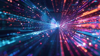 Naklejka premium Global Data Transfer at High Speed: Abstract Technology Background