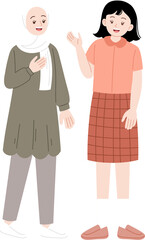 woman having conversation character illustration