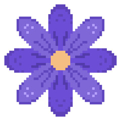 Fototapeta premium cute pixelated flower hand drawn decoration