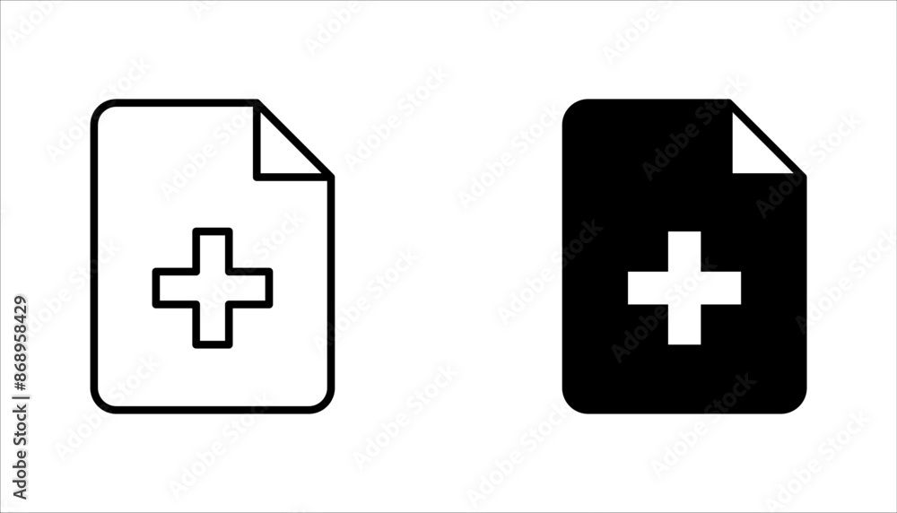 Poster add new document icon set. perfect for file management vector illustration on white background