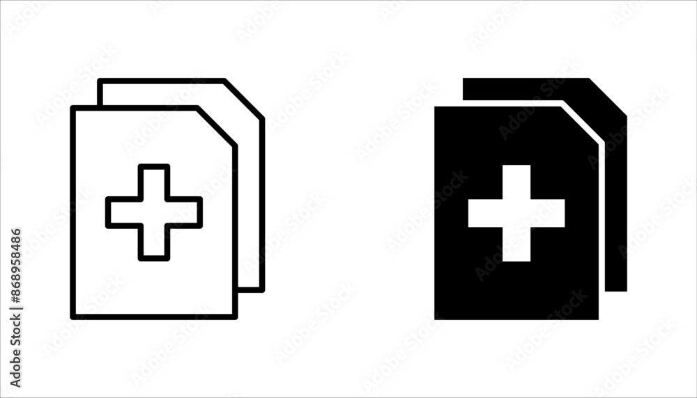 Poster add new document icon set. perfect for file management vector illustration on white background