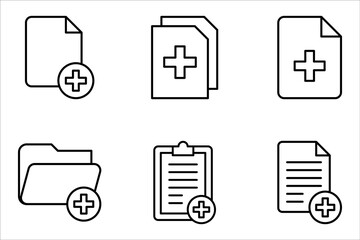 Add New Document Icon set. Perfect for File Management vector illustration on white background