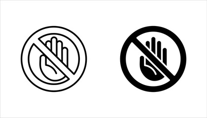 Stop Signs and Icons Set. Line Style vector illustration on white background