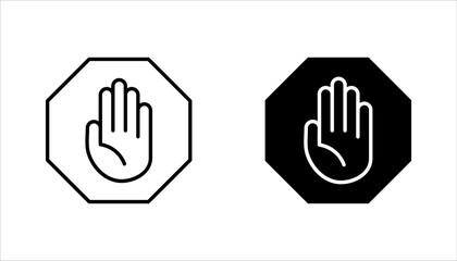 Obraz premium Stop Signs and Icons Set. Line Style vector illustration on white background