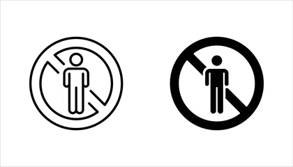 Stop Signs and Icons Set. Line Style vector illustration on white background