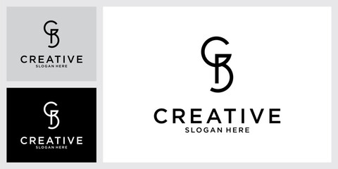 GB or BG initial letter logo design concept