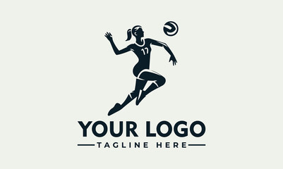 Woman Volleyball Vector Logo Unleash the Symbolism of Athleticism, Teamwork, and the Thrill of Volleyball Symbolize Sportsmanship, Competition, and the Spirit of Volleyball: Majestic Woman Volleyball