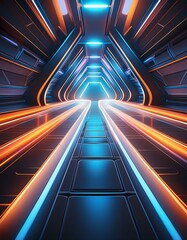 Abstract background with luminous lines for futuristic gaming wallpaper.
