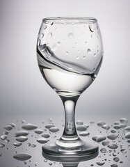 The transparent glass holds a pristine pool of clear water, its clarity and purity inviting a refreshing sip that promises hydration and revitalization.