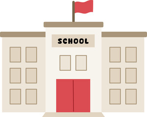 school building cartoon clipart illustration
