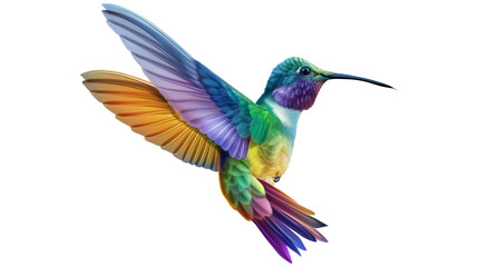 Vibrant Hummingbird in Mid-Air Cartoons isolated on a transparent background