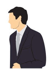 profile businessman half