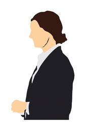 profile businesswomen half isolated