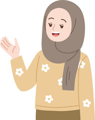 woman with explaining gesture illustration