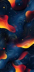Fototapeta premium Colorful abstract fluid lines and dots background with vibrant gradient hues