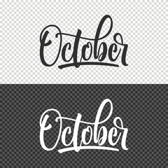 october lettering clipart element design