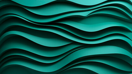 blue green wavy paper texture background, blue green abstract wave banner background