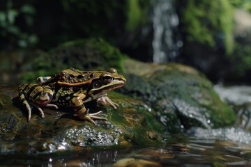 Obraz premium Northern Leopard Frog, Macro,Left side view