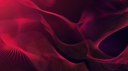 Naklejka premium Abstract Red Digital Wave Background