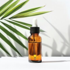 Fototapeta premium High-quality product shot of saw palmetto extract dropper on a white background