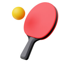 3d table tennis racket and ball