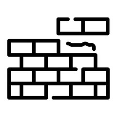 brick wall Line Icon