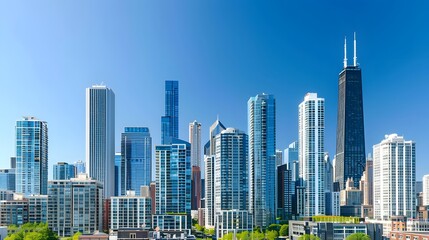 Obraz premium Chicago Skyline: A City of Glass and Steel