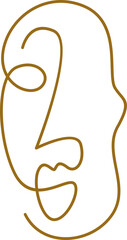 Abstract Face Line Art Element