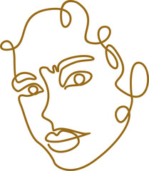 Abstract Face Line Art Element
