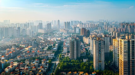 A Bird's Eye View of a Modern Chinese Cityscape