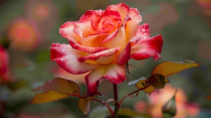 A Single Rose with Dew Drops