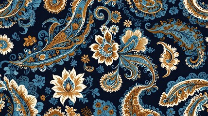 Seamless Paisley Pattren Indonesian Batik Traditional generate ai