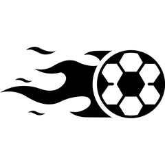 Obraz premium Football Ball Cartoon. Soccer Ball Comic Style. Soccer or Football Ball Fly at High Speed. Vector Icon