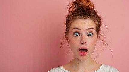 Portrait of a positively surprised woman.