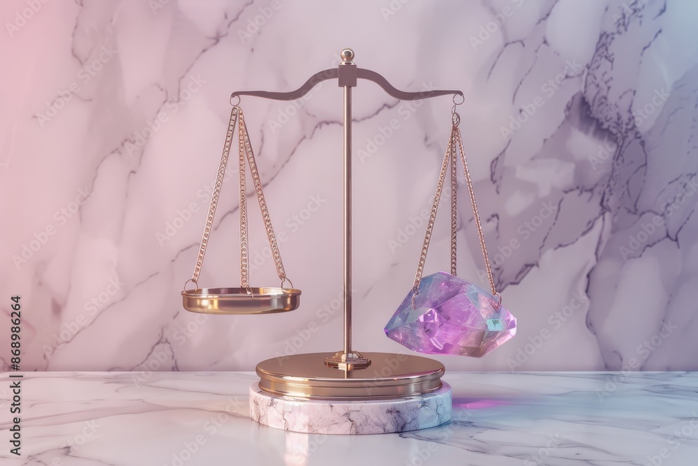 Aufkleber scale with two different colored gems on each side