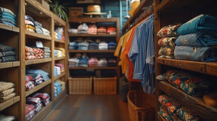 Fototapeta premium The Shirt Shop is a small, independent clothing store that specializes in shirts. 