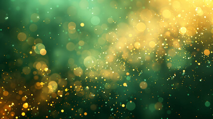 Abstract green and gold bokeh background