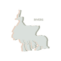 Rivers Map - World Map International vector template. Nigeria region silhouette vector illustration