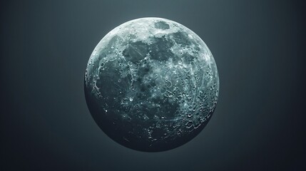 Fototapeta premium Minimalist full moon wide shot with high contrast lighting and dark grey background