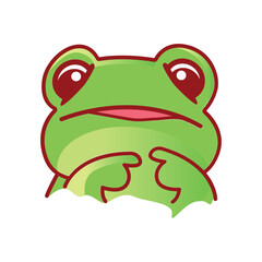 Cute frog emoji for Twich steamer, Frog vector illustration.