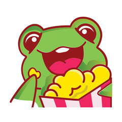 Cute frog emoji for Twich steamer, Frog vector illustration.