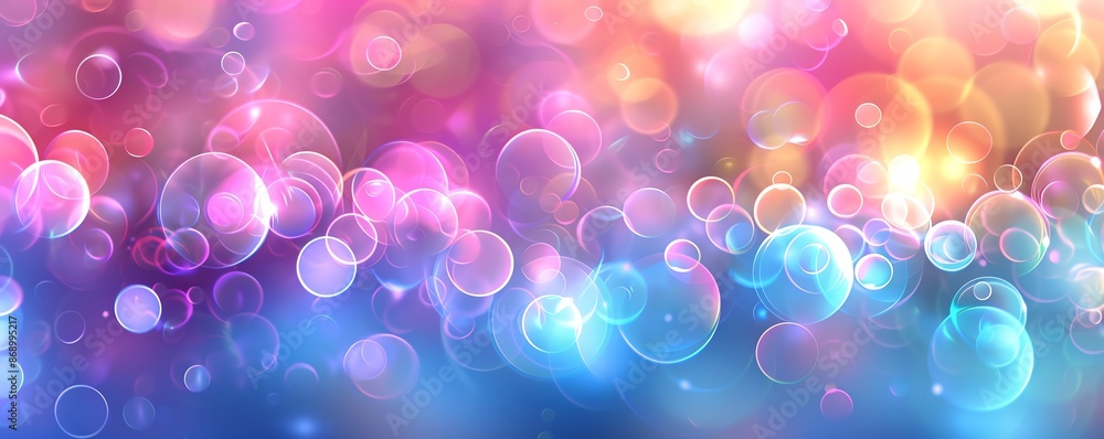 Poster abstract background with colorful bokeh lights